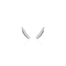 Miromiro Feather Studs Silver -jewellery-The Vault