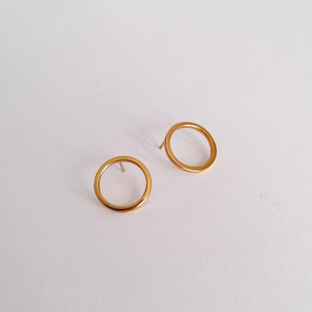 Small Loop Earrings Gold Plate Plain