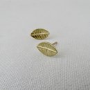 Tiny Leaf Studs Gold Plate  