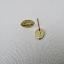 Tiny Leaf Studs Gold Plate  