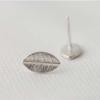 Tiny Leaf Studs Silver