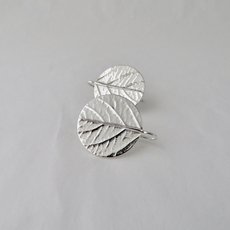 Leaf Disk Earrings Silver-jewellery-The Vault