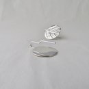 Leaf Disk Earrings Silver