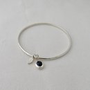 Sapphire & Leaf Bangle Silver