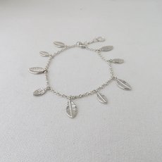 Tiny Leaf Fall Bracelet Silver-jewellery-The Vault