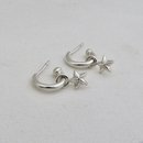 Star Charm Hoops Silver