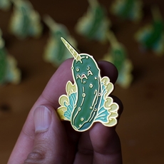 Nar Pickle Enamel Pin Gold -jewellery-The Vault