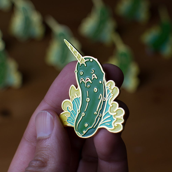 Nar Pickle Enamel Pin Gold 