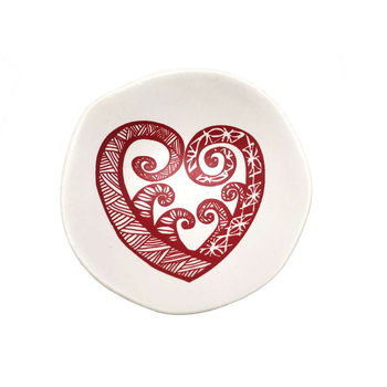 Red Aroha on White 7cm Bowl