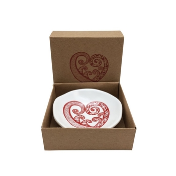 Red Aroha on White 7cm Bowl-artists-and-brands-The Vault