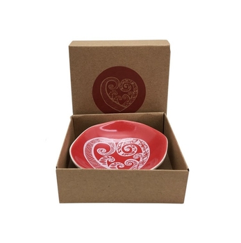 White Aroha on Red 7cm Bowl-artists-and-brands-The Vault