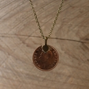 Half Penny Pendant w Brass Heart 