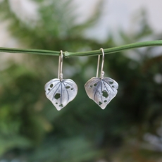 Small Kawakawa Dangles Earrings Silver-jewellery-The Vault