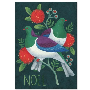 Kereru on Pohutukawa Branch Card