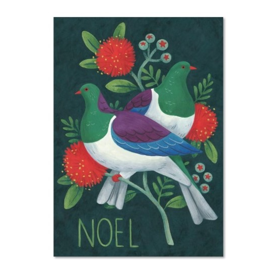 Kereru on Pohutukawa Branch Card