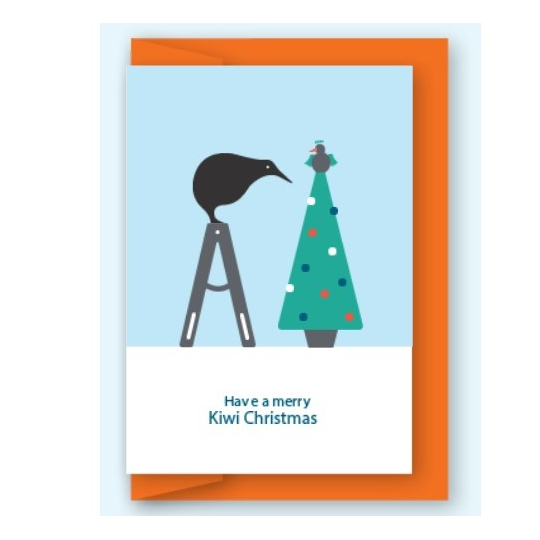 Angel Kiwi Single Greeting Card 