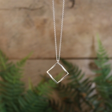 Mobius Square Pendant Silver-jewellery-The Vault