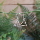 Mobius Triangle Earrings Silver