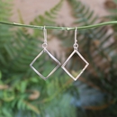 Mobius Square Earrings Silver