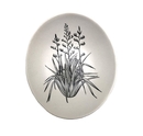 Black Harakeke on White Bowl 10cm