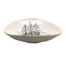 Black Harakeke on White Bowl 10cm