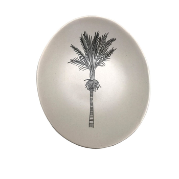 Black Nikau on White Bowl 10cm