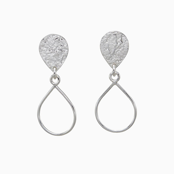 Droplet Stud Earrings Sterling Silver