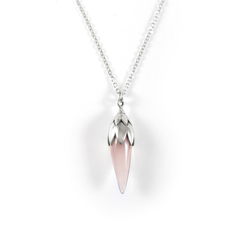 Rose Bud Necklace Rose Quartz