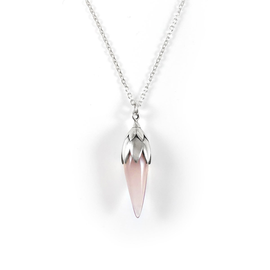 Rose Bud Necklace Rose Quartz