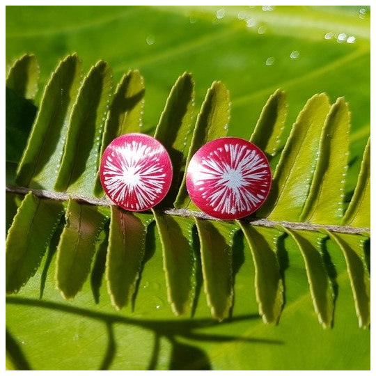 Alum Pohutukawa Studs Ruby