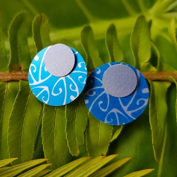 Alum Koru Double Studs Azure