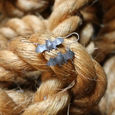 Pekapeka Bat Earrings Silver-jewellery-The Vault