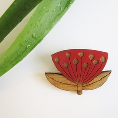 Pohutukawa Brooch  -jewellery-The Vault