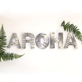 AROHA Ceramic Letter Set Black Fern