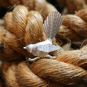 Fantail Brooch Silver