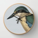 Hushed Blue Kingfisher Clock