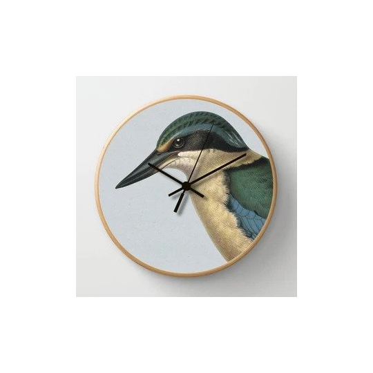 Hushed Blue Kingfisher Clock