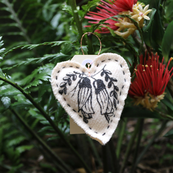 Heart Blanket Decoration Kowhai Cream