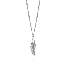 Duo Miromiro Feather Pendant Silver-jewellery-The Vault