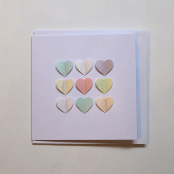 Pastel Colour Hearts Card