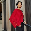 Merino Poncho Large Poppy Ruby