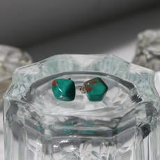 Faceted Studs Green-jewellery-The Vault
