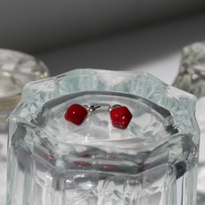 Faceted Studs Red-jewellery-The Vault