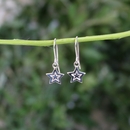Star Earrings Swing Hook Silver