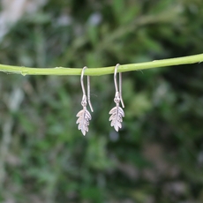 Mini Fern Earrings Swing Hook Silver-jewellery-The Vault