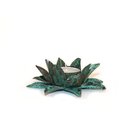 Flower Candle Holder Sml Green Patina