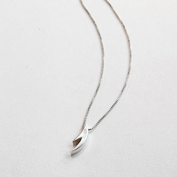 Small Antler Necklace Silver