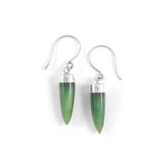 Pounamu Point Earrings-jewellery-The Vault