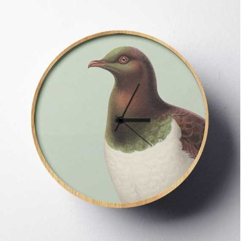 Hushed Green Kereru Clock