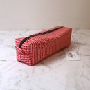 Box Pencil/Makeup Case Red Geo